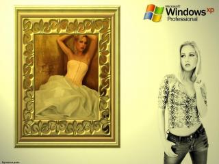 обои Windows и девушка фото