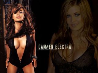 обои Carmen Electra on black фото