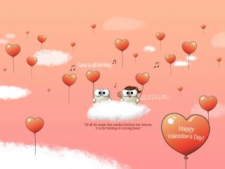 обои День Св. Валентина - Воздушные шары, сердечки фото
