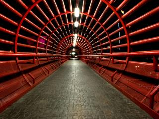 обои Красный тоннель фото