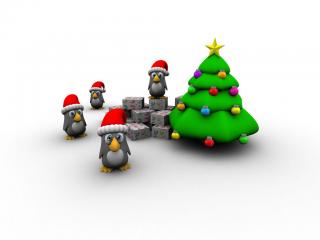 обои Pinguins Christmas фото