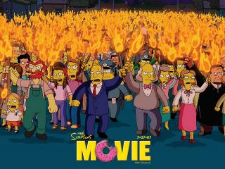 обои The Simpsons Movie сбор людей фото