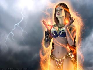 обои Everquest 2 - девушка с магией фото