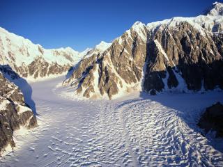 обои для рабочего стола: Merging Glaciers, Alaska