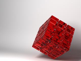 обои Красный кубик-рубик фото