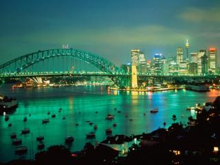 обои Сиднейская гавань в сумраке фото