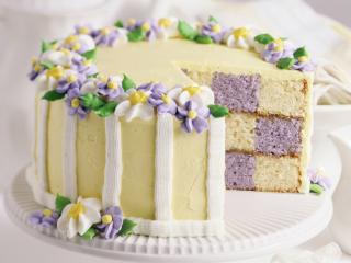 обои Красивый торт с цветами фото