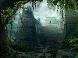 обои Храм в джунглях фото