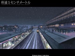 обои Shinkai makoto snow train фото