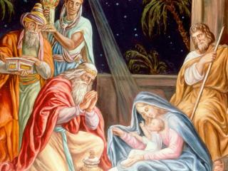 обои Сцена рождения Иисуса фото