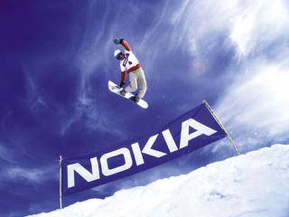 обои Сноубордист над НОКИА фото