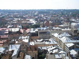 обои Вид на Львов с городской ратуши фото