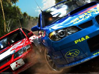 обои Sega rally revo nissan VS mitsubishi фото