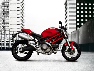 обои Red Ducati Monster 696xx right фото