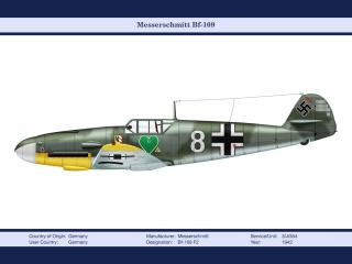 обои Военный самолёт Messerschimtt Bf-109 фото