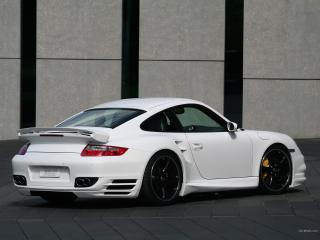 обои Porsche  911 белый с чёрными дисками фото