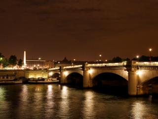 обои Ночной Париж - вид на мост фото