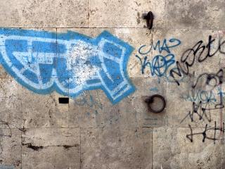 обои Синее граффити на стене фото