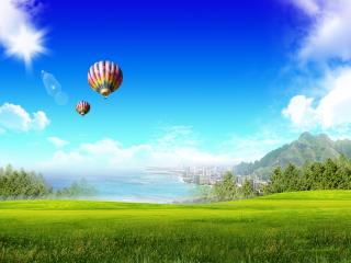 обои Путешествуя на воздушных шарах и любуясь красотами природы фото