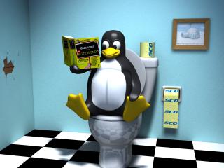 обои Linux Penguin logo фото