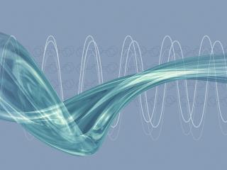 обои Голубая волна на фоне звуковых волн в ледяных тонах фото
