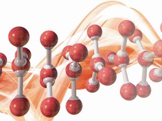 обои Стека однородных атомных комбинаций с красными молекулками фото
