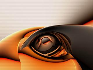 обои Стильные, абстрактные, чёрно-оранжевые волны фото