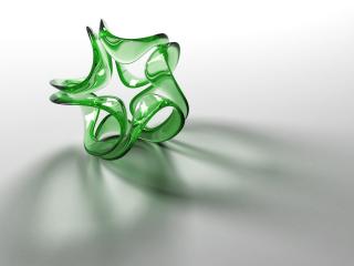 обои 3D зелёная завитушка-звездочка фото