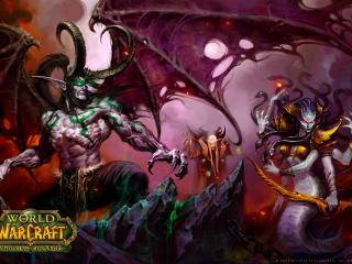 обои Демоны Иллидан, Вайш и Каэлас Пустошей "Warcraft III The Burning Crusade" фото