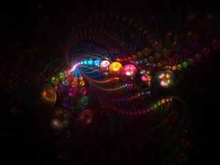 обои Красивые туннели из разноцветных, хрустальных шариков фото