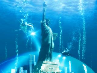 обои Статуя Свободы опустилась под воду фото