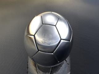 обои Металлический, футбольный мяч на воде фото