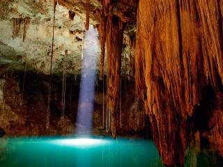 обои Лучик света в пещере Mexico фото