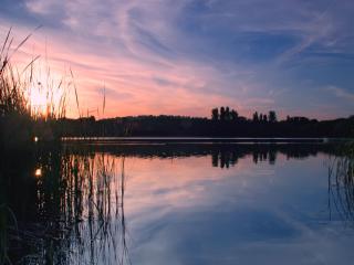 обои Озеро на закате фото