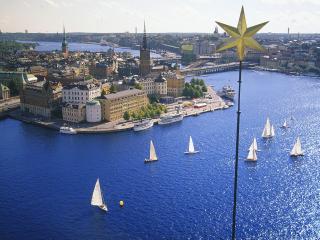 обои Гэмла Стэн с высоты, Стокгольм, Швеция фото
