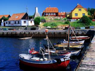 обои для рабочего стола: Gudhjem, Bornholm, Denmark