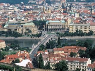 обои Мост Manesu, по реке Влтавы, Прага, Чешская республика фото