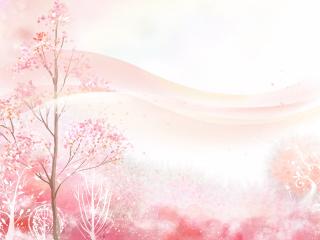 обои Розовая весна в лесу фото