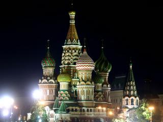 обои Москва ночь храм фото
