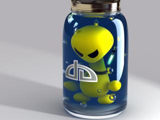 обои Alien  inside  bottle фото