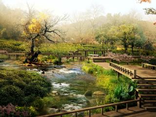 обои Красивый китайский парк фото
