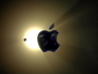 обои для рабочего стола: Логотип Apple в солнечной системе