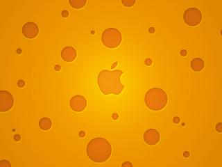 обои Логотип Apple на сырном фоне фото