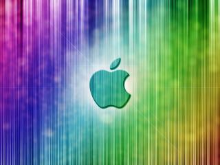 обои для рабочего стола: Логотип Apple на радуге