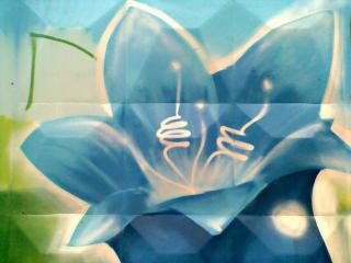 обои Граффити голубая лилия фото