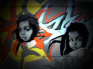 обои Граффити африканские дети фото