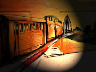 обои Граффити поезд фото