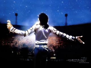 обои Michael Joseph Jackson поёт на сцене для фанатов фото