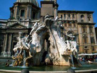 обои Огромная статуя в фонтане (Италия) фото