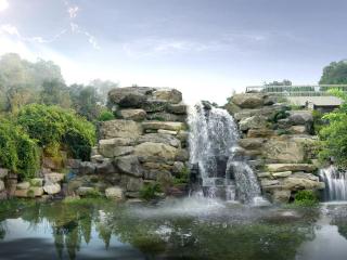 обои Камни и водопад фото